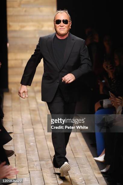 Michael Kors walks the runway during the Michael Kors FW 2020 fashion show at the American Stock Exchange on February 12, 2020 in New York City.