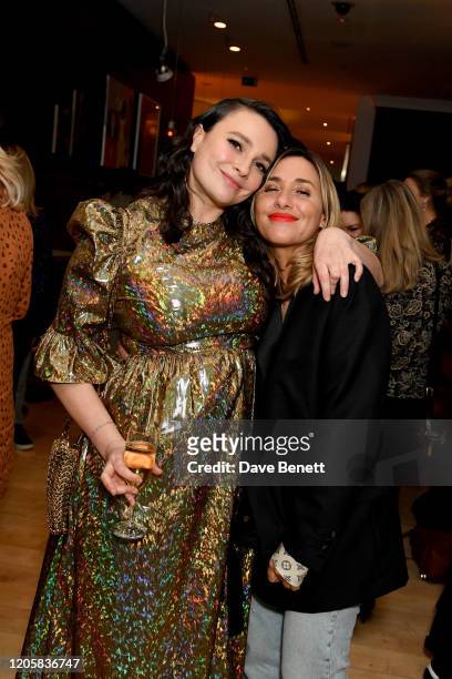 Gizzi Erskine and Melanie Blatt attend the launch of pop-up restaurant, The Nitery by Gizzi Erskine, at St Martins Lane on February 12, 2020 in...