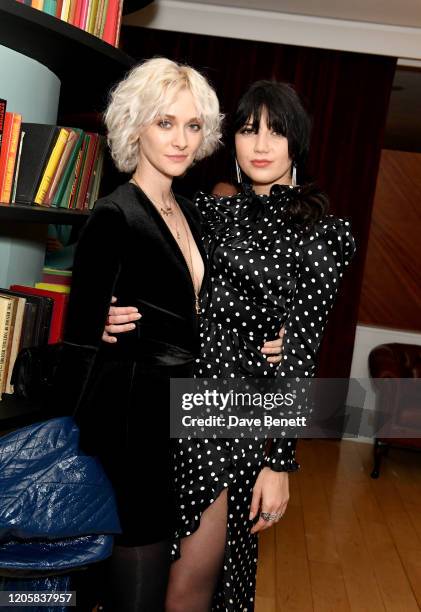 Portia Freeman and Daisy Lowe attend the launch of pop-up restaurant, The Nitery by Gizzi Erskine, at St Martins Lane on February 12, 2020 in London,...