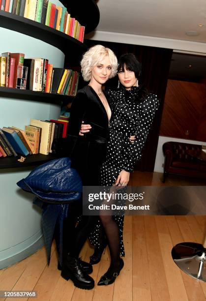 Portia Freeman and Daisy Lowe attend the launch of pop-up restaurant, The Nitery by Gizzi Erskine, at St Martins Lane on February 12, 2020 in London,...