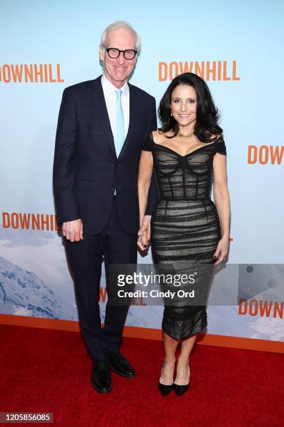 Brad Hall and Julia Louis-Dreyfus attend the premiere of "Downhill" at SVA Theater on February 12, 2020 in New York City.