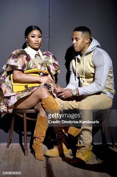 Nicki Minaj and Kenneth Petty attend the Marc Jacobs Fall 2020 runway show during New York Fashion Week on February 12, 2020 in New York City.