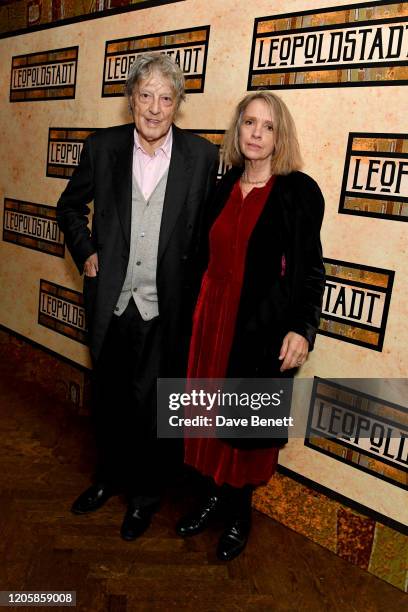 Tom Stoppard and Sabrina Guinness attend the After Party of the press night performance of Tom Stoppard's "Leopoldstadt" at the Century Club on...