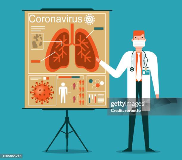 ilustrações de stock, clip art, desenhos animados e ícones de speech about viruses - stern form