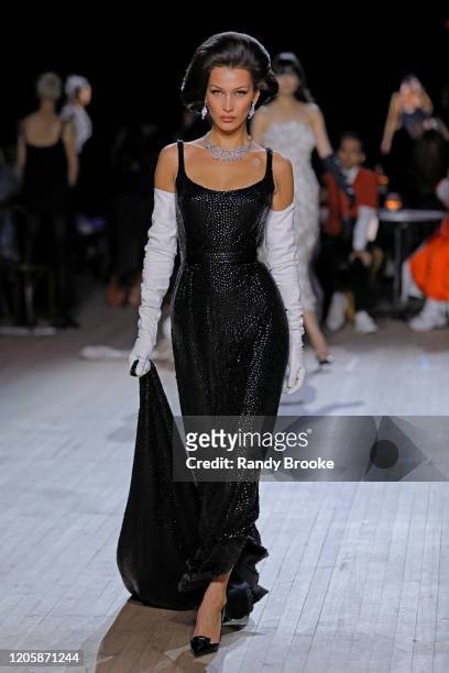 Bella Hadid walks the runway during the Marc Jacobs Fall Winter 2020 fashion show at the Park Avenue Armory on February 12, 2020 in New York City.