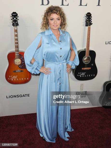 Shania Twain arrives for the Premiere Of Lionsgate's "I Still Believe" held at ArcLight Hollywood on March 7, 2020 in Hollywood, California.