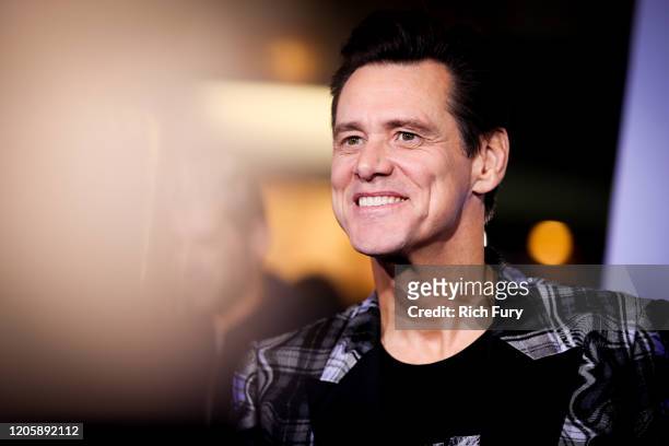 Jim Carrey attends the LA special screening of Paramount's "Sonic The Hedgehog" at Regency Village Theatre on February 12, 2020 in Westwood,...