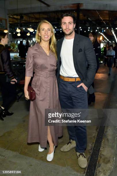 Sam Taylor-Johnson and Aaron Taylor-Johnson attends Hauser & Wirth x MATCHESFASHION at Hauser & Wirth on February 12, 2020 in Los Angeles, California.