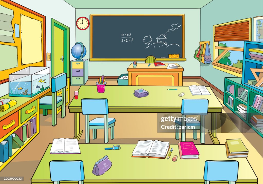 Classroom scene illustration