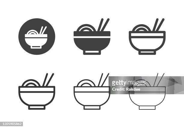 stockillustraties, clipart, cartoons en iconen met noodle iconen - multi-serie - chinese noodles