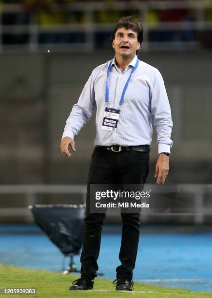 Amleto Bonaccorso head coach of Venezuela reacts ,during a match between Argentina U23 and Venezuela U23 as part of CONMEBOL Preolimpico 2020 at...