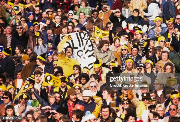 Pittsburgh Steelers fans show their support during the American Football Conference Divisional Playoffl game against the Baltimore Colts on 19th...