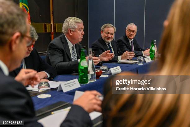 Ambassador to Portugal, George Edward Glass presents US Secretary of Energy, Dan Brouillette , during the meeting with 17 business leaders from...