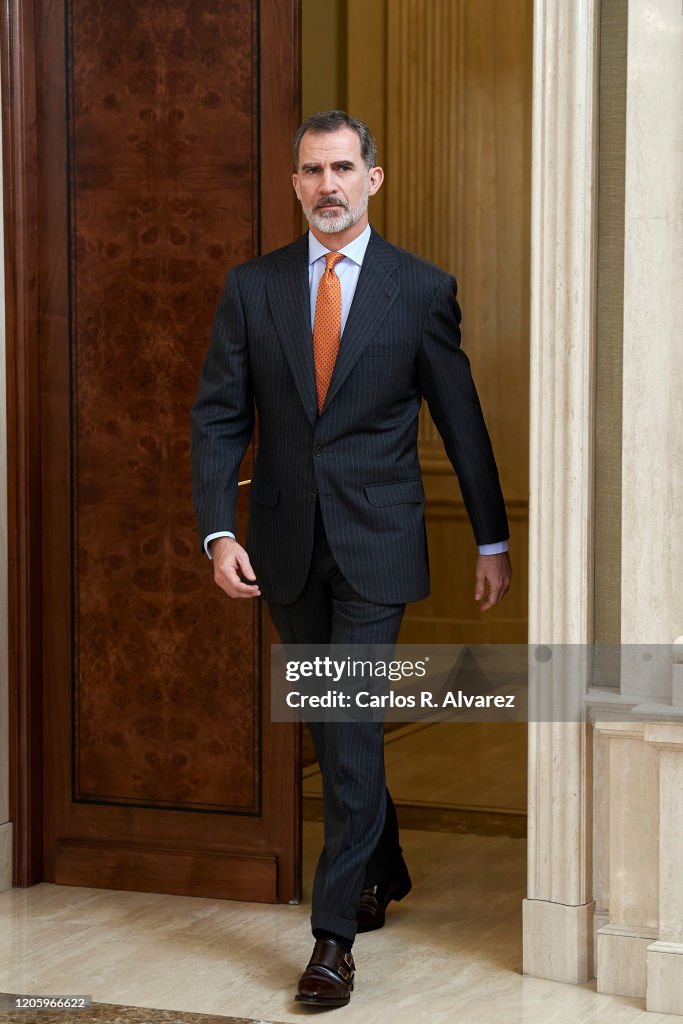 King Felipe Of Spain Attends Audiences At Zarzuela Palace