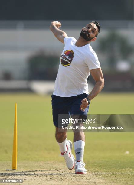 Ajmal Shahzad of the MCC bowls before Friday's match between MCC and Lahore Qalandars at Gaddafi stadium on February 13, 2020 in Lahore, Pakistan.