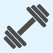 Dumbbells solid icon. Heavy weights barbel. Sport vector design concept, glyph style pictogram on white background, use for web and app. Eps 10.