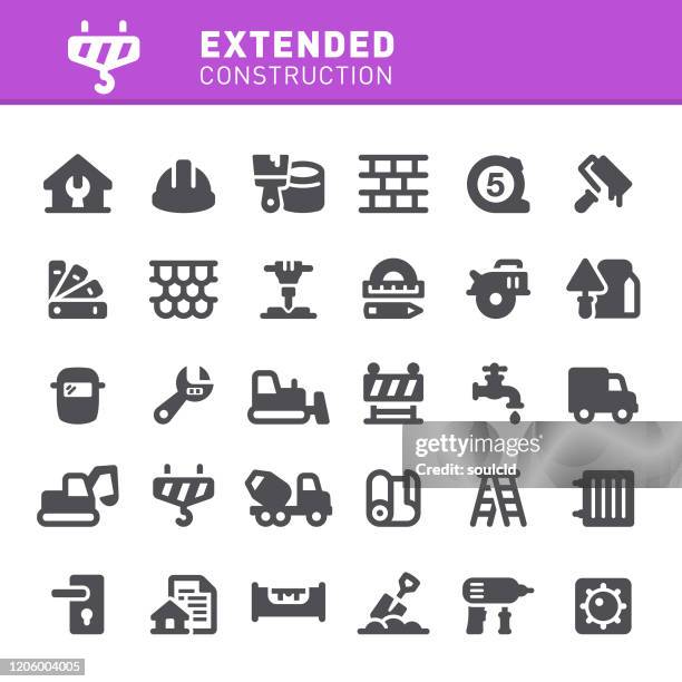 construction icons - door lock stock illustrations