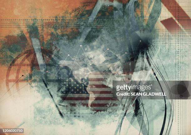 usa graphic illustration - american flag grunge stock pictures, royalty-free photos & images