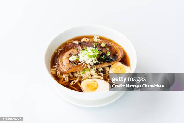 japanese noodles "shouyu ramen" - stock photo - miso stock-fotos und bilder
