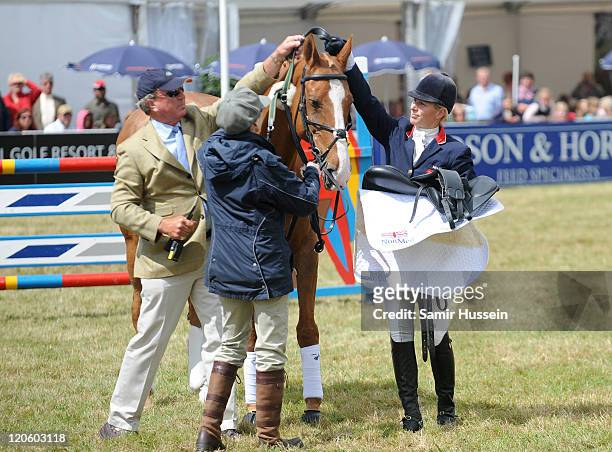 Captain Mark Phillips, Princess Anne, Princess Royal and Zara Phillips officially retire her horse Toy Town during day 3 of The Festival of British...