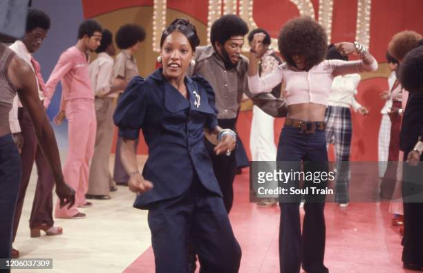 Dancer Pat Davis dances down the Soul Train Line circa 1972-1973. .