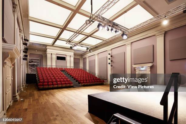 Main hall. Diss Corn Hall, Diss, United Kingdom. Architect: Hudson Architects, 2017.