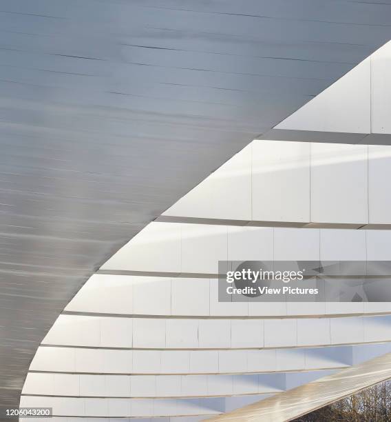 Detail of concrete. Cittadella Bridge, Alessandria, Italy. Architect: Richard Meier and Partners, 2017.