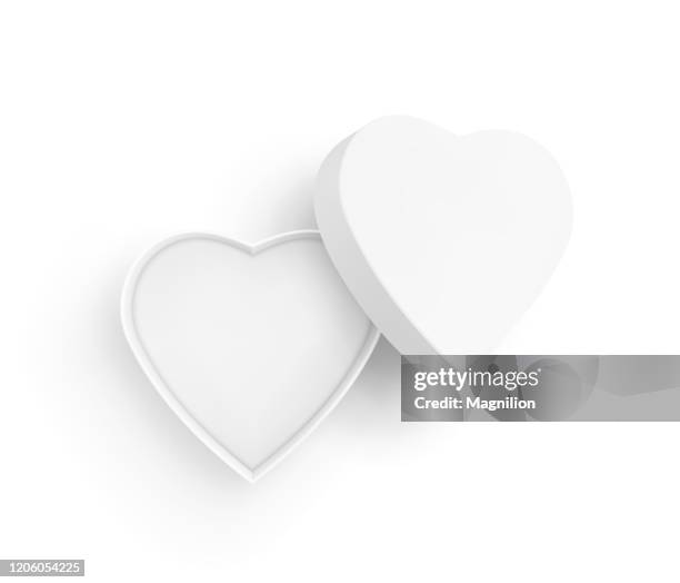 open white heart shape box - white box packaging stock illustrations