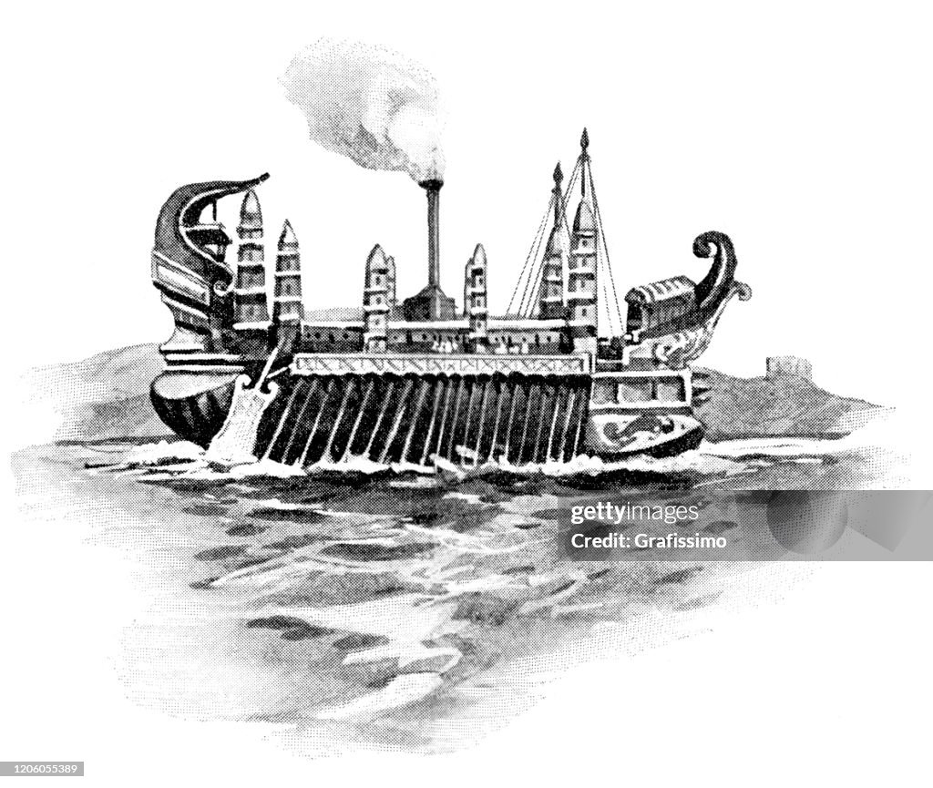 Antique ship of Hieron I of Syracuse 240 BC