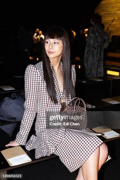 Mariya Nishiuchi attends the MICHAEL KORS COLLECTION Fall 2020 Runway Show, Asia Pacific Front Row Faces at American Stock Exchange on February 12,...