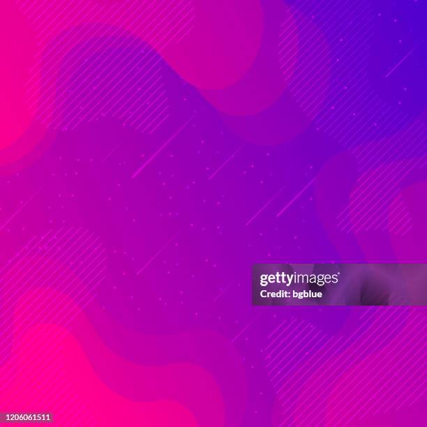 trendy starry sky with fluid and geometric shapes - pink gradient - meteor shower stock illustrations