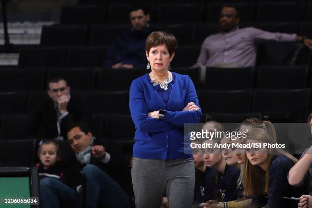 Head coach Muffet McGraw of the University of Notre Dame during a game between Notre Dame and Wake Forest at Lawrence Joel Veterans Memorial Coliseum...