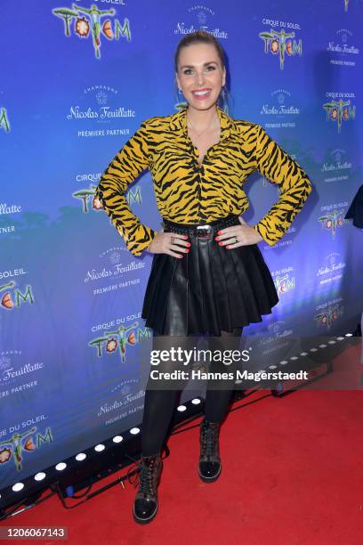 Alessandra Geissel attends the premiere of "Totem" by Cirque du Soleil at Theresienwiese on February 13, 2020 in Munich, Germany.