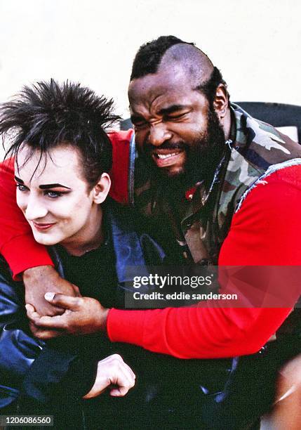 Gender-bending New Wave rocker Boy George guest starred on NBC’s high-octane testosterone fest The A-Team with star Mr T on February 11,1986 in Los...