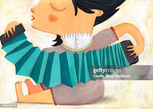 accordion - tel aviv stock illustrations