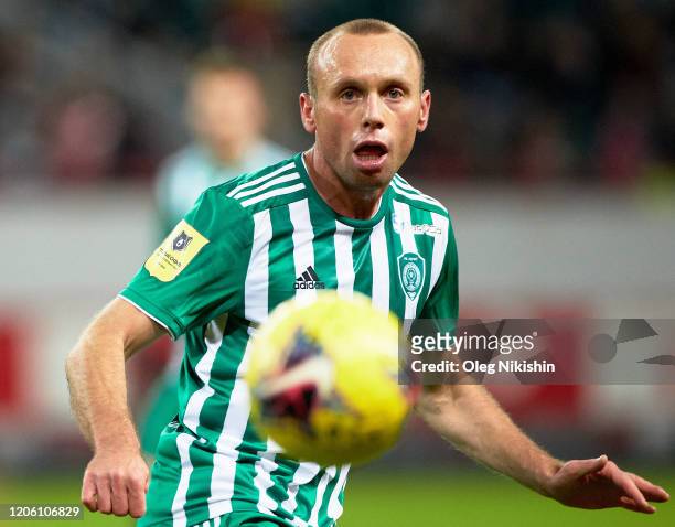 Denis Glushakov of FC Akhmat Grozny during the Russian Football League match between FC Lokomotiv Moscow and Akhmat Grozny at RZD Arena on March 8,...