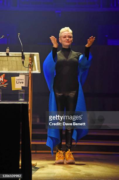 Rose McGowan performs during Letters Live at WOW Women Of The World Festival at Southbank Centre on March 8, 2020 in London, England.