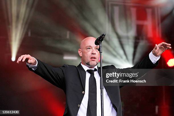 Singer Der Graf of the German band Unheilig performs live during a concert at the Kindlbuehne Wuhlheide on August 7, 2011 in Berlin, Germany.