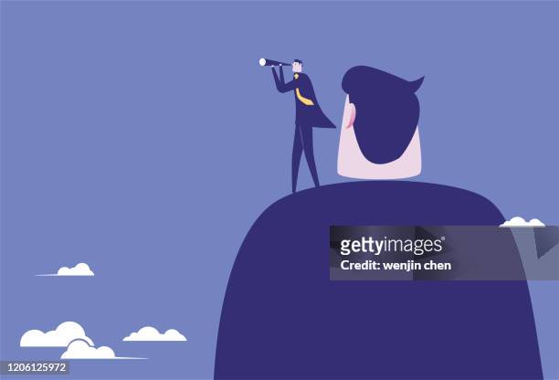 standing on the shoulders of giants stock illustration - standing stock illustrations