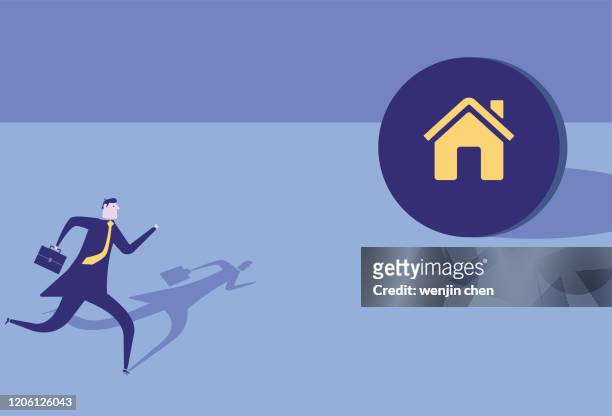 running hard for the house stock illustration - abzeichen stock illustrations