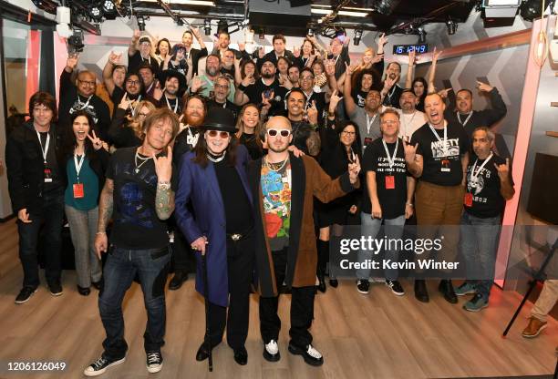 Andrew Watt, Ozzy Osbourne, Billy Morrison and guests attend the Ozzy Osbourne Album Special on SiriusXM's Ozzy's Boneyard Chanel at the SiriusXM...