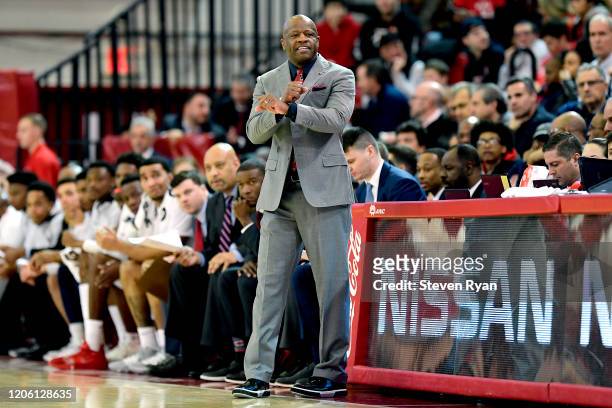 Head Coach Mike Anderson of the St. John's Red Storm reacts against the Providence Friars at Carnesecca Arena on February 12, 2020 in New York City.