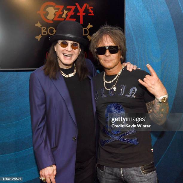 Ozzy Osbourne and Billy Morrison attend the Ozzy Osbourne Album Special on SiriusXM's Ozzy's Boneyard Chanel at the SiriusXM Hollywood Studios at...