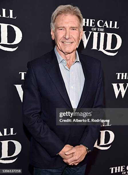 Harrison Ford arrives at the World Premiere of 20th Century Studios' "The Call of the Wild" at the El Capitan Theatre on February 13, 2020 in...