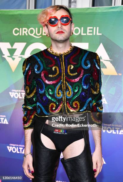 Jacob Tobia attends the Cirque Du Soleil VOLTA Equality Night Benefiting Los Angeles LGBT Center at Dodger Stadium on February 13, 2020 in Los...