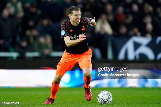 Daniel Schwaab of PSV during the Dutch Keuken Kampioen Divisie match between Telstar v PSV U23 at the Rabobank IJmond Stadium on March 6, 2020 in...