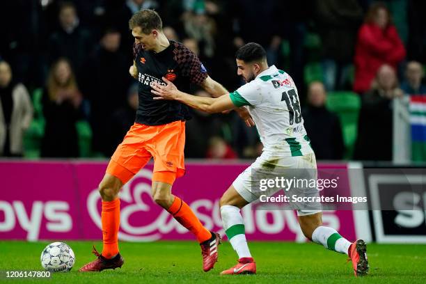 Daniel Schwaab of PSV, Ahmed El Messaoudi of FC Groningen during the Dutch Keuken Kampioen Divisie match between Telstar v PSV U23 at the Rabobank...