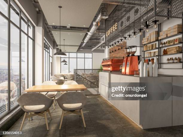 coffee-shop-interieur - inside coffe store stock-fotos und bilder