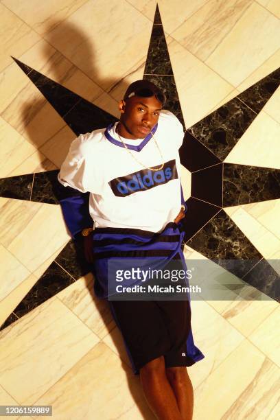 Kobe Bryant basketball player poses for a portrait at home in Bel Air, California in 1996.