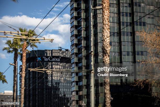 The headquarters of CaixaBank SA stands in Barcelona, Spain, on Thursday, March 5, 2020. Spanish bank shares soared after the European Unions top...